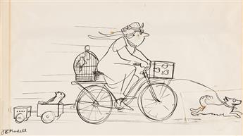 FRANK MODELL (1917-2016) Bicycle Menagerie. [CARTOONS / NEW YORKER]